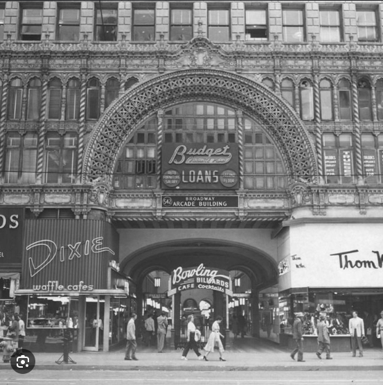 Historic Spring Arcade Building entrance.